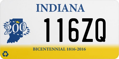 IN license plate 116ZQ