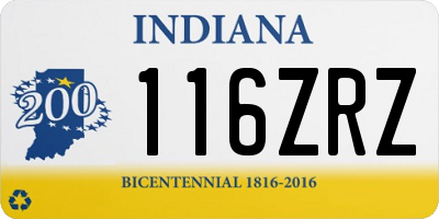IN license plate 116ZRZ