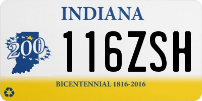 IN license plate 116ZSH
