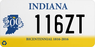 IN license plate 116ZT