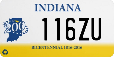 IN license plate 116ZU
