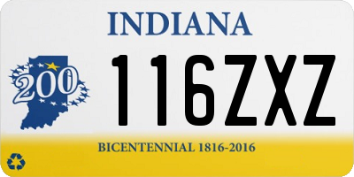 IN license plate 116ZXZ