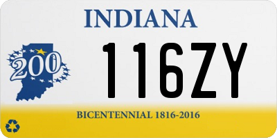 IN license plate 116ZY