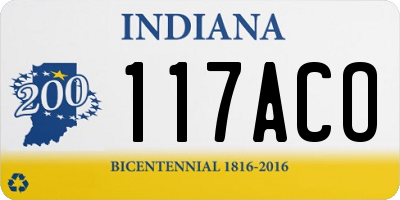IN license plate 117ACO
