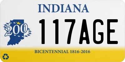 IN license plate 117AGE