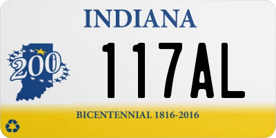 IN license plate 117AL
