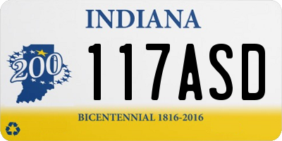IN license plate 117ASD