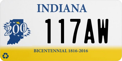 IN license plate 117AW