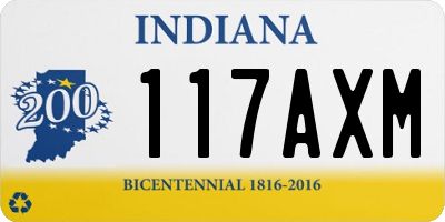 IN license plate 117AXM