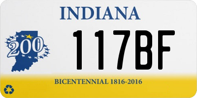IN license plate 117BF