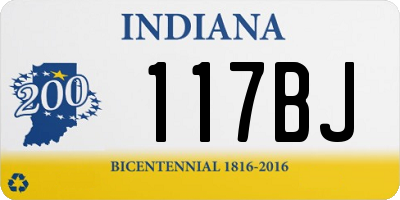 IN license plate 117BJ