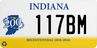 IN license plate 117BM