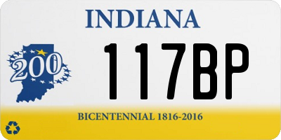 IN license plate 117BP