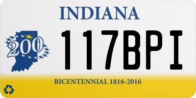 IN license plate 117BPI
