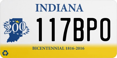 IN license plate 117BPO