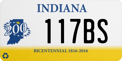IN license plate 117BS
