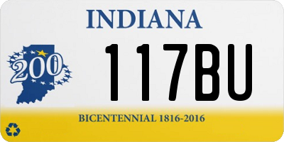 IN license plate 117BU