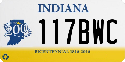 IN license plate 117BWC