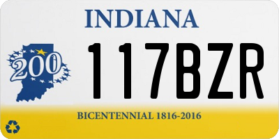IN license plate 117BZR