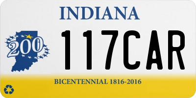 IN license plate 117CAR