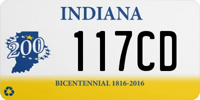 IN license plate 117CD