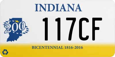 IN license plate 117CF