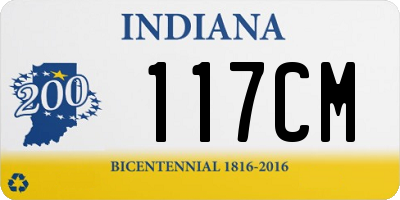 IN license plate 117CM