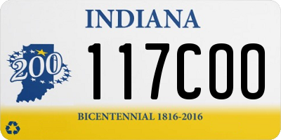 IN license plate 117COO