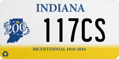 IN license plate 117CS