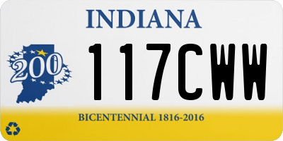 IN license plate 117CWW