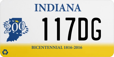 IN license plate 117DG