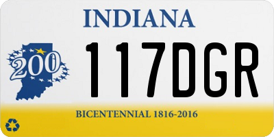 IN license plate 117DGR
