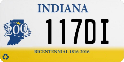 IN license plate 117DI