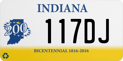 IN license plate 117DJ