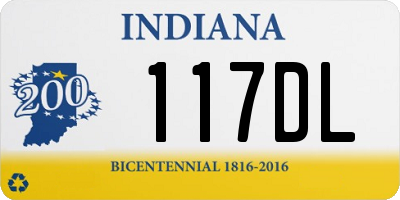 IN license plate 117DL