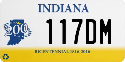 IN license plate 117DM