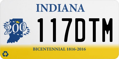 IN license plate 117DTM