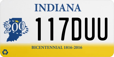 IN license plate 117DUU