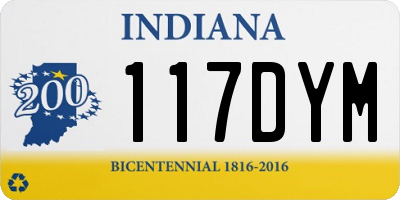 IN license plate 117DYM