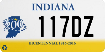 IN license plate 117DZ