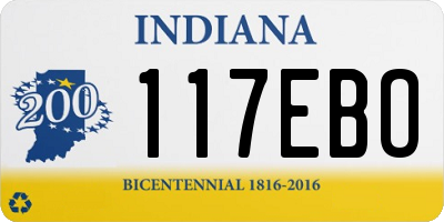 IN license plate 117EBO