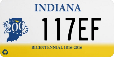 IN license plate 117EF