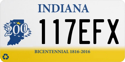 IN license plate 117EFX