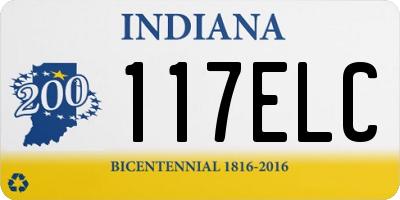 IN license plate 117ELC