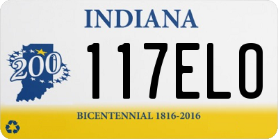 IN license plate 117ELO