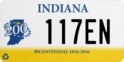 IN license plate 117EN