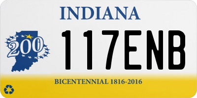 IN license plate 117ENB