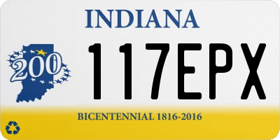 IN license plate 117EPX