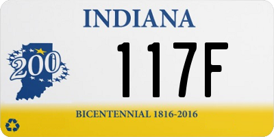 IN license plate 117F