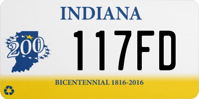 IN license plate 117FD